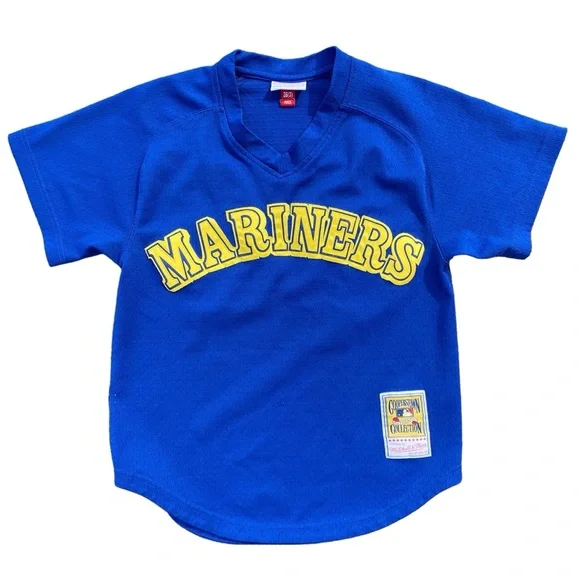 Mitchell Ness Seattle Mariners Jersey Griffey 24 S Cooperstown Collection Retro - Picture 2 of 8